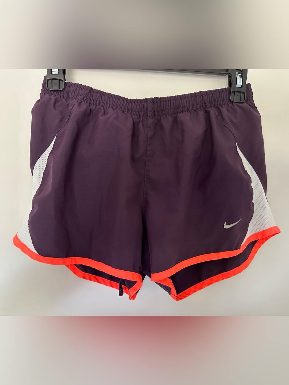 Nike Plum Purple Running Shorts with Coral Accent